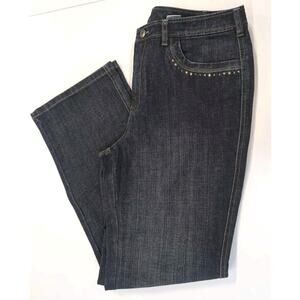 Talbots Womens Flare Jeans Size 12 Dark Wash Stretch 31" Inseam